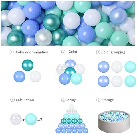 GOGOSO Ball Pits Balls for Toddlers Pack of 50 100 200 Plastics Shape Ball Non-Phthalate Non-BPA Non-Toxic 2.2-Inch Crush Proof Play Balls