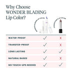 Wonderskin Wonder Blading Lip Stain Peel Off and Reveal Kit - Long Lasting, Waterproof Pink Lip Tint, Transfer Proof Natural Makeup Stain Kit (Crush)