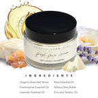 Pretty farm girl Fresh Face Tallow Cream - Ultra-Hydrating & Nourishing - Floral & Refreshing Scent - Handmade - All Skin Types - For Around the Eyes, Neck, and Lips