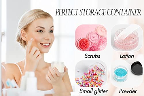 ZEJIA 3 Gram Sample Containers with Lids, 200 Count Tiny Sample Jars, 3ML Makeup Cosmetic Containers for Lip Balms, Lotion, Powder, Beauty Products(Clear Lids)