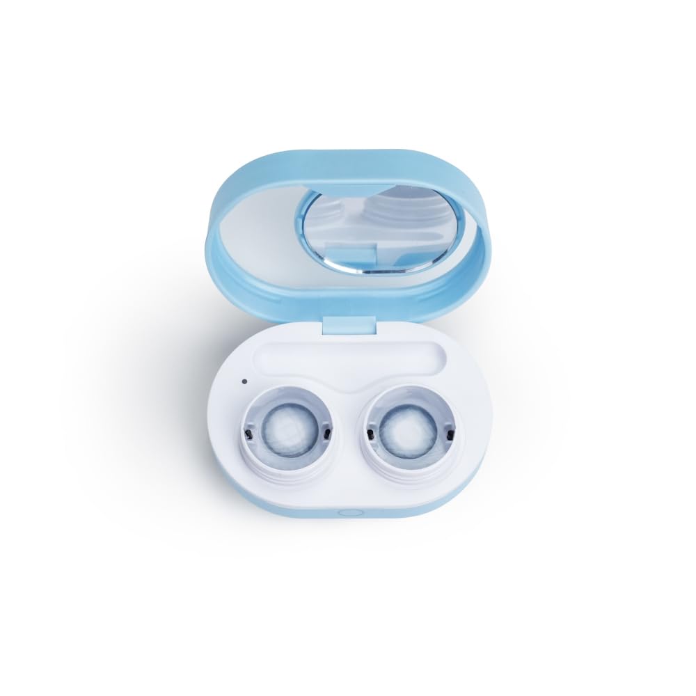 ReO2 Mini Pro Soft Contact Lens Cleaner with Advanced Electrophoresis Technology, with Mirror and Tweezer (Blue)