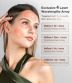 JOVS 4D Laser Light Therapy Mask, Red Light Therapy for Face with 4 Different Wavelength Adopted FPT Concentrated Technology, 3 Modes Portable Face Mask for Anti-aging
