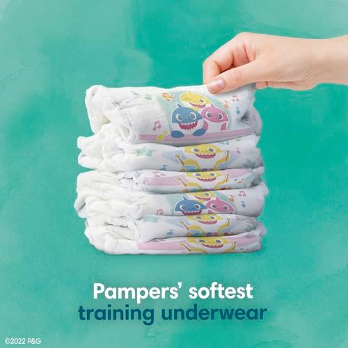 Pampers Training Pants - Pure Protection - Size 4T-5T, 80 Count, Baby Shark Premium Hypoallergenic Potty Underwear
