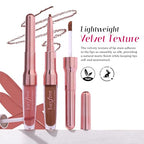 2 PCS Lip Liner and Lip Stain Combo Set, High Pigmented Long Lasting Velvet Lip Tint, Well-Defined Lipliner, Weightless Waterproof Not Animal Tested, Matte Finish Makeup