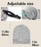 2PCS Silk Satin Bonnet Hair Wrap for Sleeping, Adjustable Strap Curly Natural Hair Night Caps for Women Men(Gray&Gray)