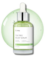 IUNIK Tea Tree 67% Relief Vegan Facial Serum - Non-Sticky | Clear & Balanced Skin w/Centella Asiatica 19% for Soothing Calming Irritated & Acne-prone Skin Ampoule Korean Skincare