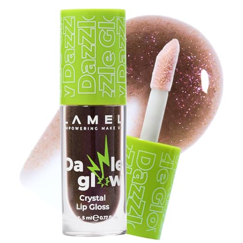 Lamel Dazzle Glow Crystal Clear Lip Gloss - Hydrating, Non Sticky, High-Glossy Lip Gloss - 408 Cherry Cola