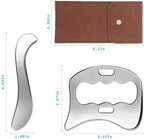 2-in-1 Stainless Steel Gua Sha Muscle Scraper Tool, Myofascial Scraping Tools for Physical Therapy, Lymphatic Drainage Massager, Soft Tissue Massage Tool (S+D)