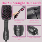 Hair Dryer and Blow Dryer Brush in 1, Negative Ion Hair Dryer Brush, 1Step Ionic Hair Straightener Brush Hair Dryer Hot Air Brush, Hair Styling Tool Straightening Drying Smooth Hair for All Hair Types