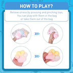 3pcs Rainbow Big 5in Squishy Cat Paw Squeeze Toys,Cute Kawaii Squishies,Fur Ball,Jelly Kitty Paw Squishy Funny for Adults Kids