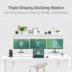 Plugable USB-C Triple Monitor Docking Station: 13-in-1 Laptop Dock with 100W Charging for Mac (DisplayLink Driver Required), Windows, Chrome, 3 HDMI, Gigabit Ethernet, SD, USB-C 20W, 4 USB - UD-ULTCDL