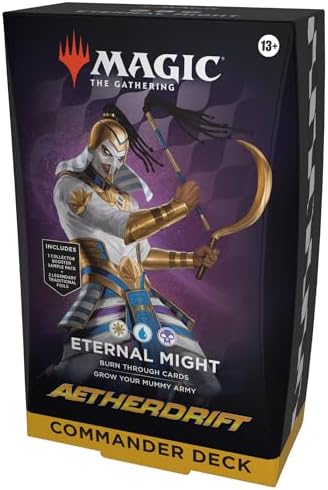 Magic The Gathering Aetherdrift Commander Deck - Eternal Might (100-Card Deck, 2-Card Collector Booster Sample Pack + Accessories)