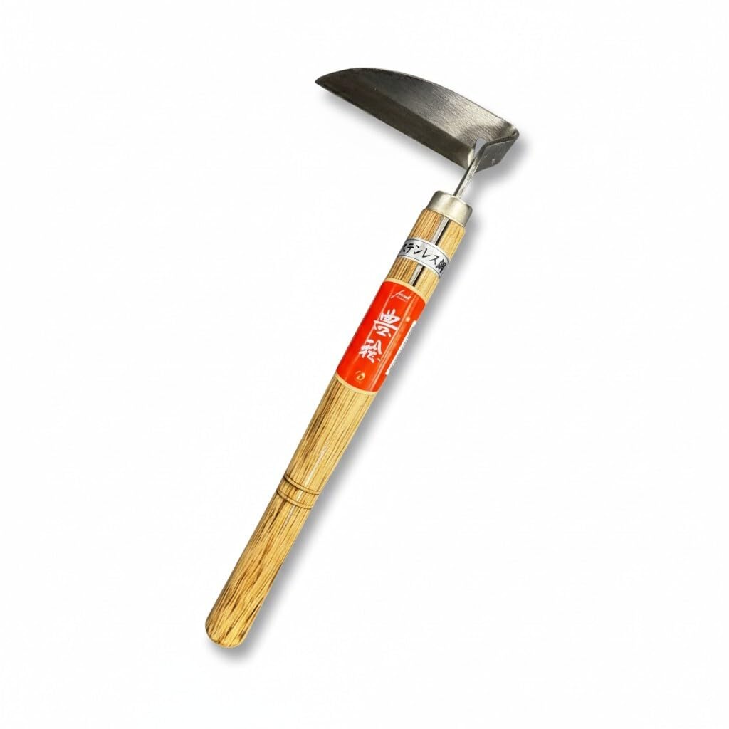 forest Originals Hounen Miyawaki Nejiri Kama Weeder – Japanese Weeding Sickle, Twisted Stainless Steel, 4.7 in (12 cm) Blade, 13 in (33 cm), Root Slicer for Garden Beds & Crabgrass, Made in Japan
