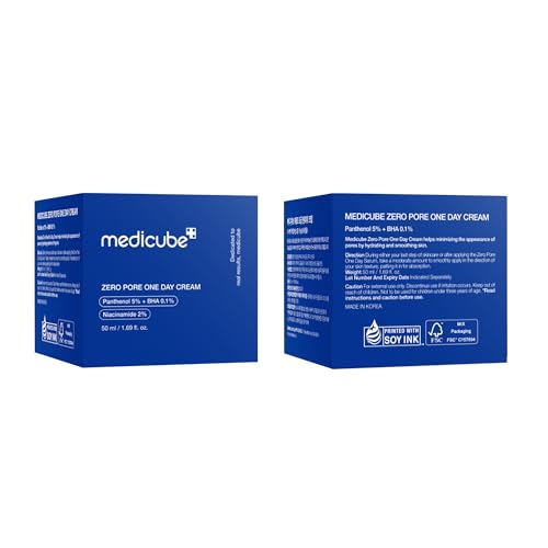 Medicube Zero Pore One-Day Cream 1.7 fl.oz - Visibly Smaller Pores, Controls Excess Oil - Pore Refining Cream with Panthenol, Salicylic Acid, and Niacinamide - Korean Skincare