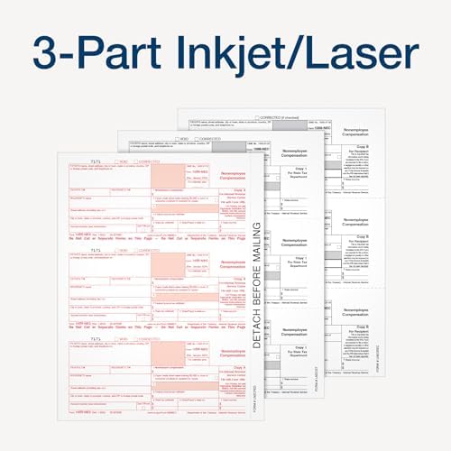 Adams 2024 1099 NEC Kit for 30 Recipients, 3 Part Laser 1099 Forms, 6 1096 Forms, Self Seal Envelopes & Access to Adams Tax Forms Helper (1009313)