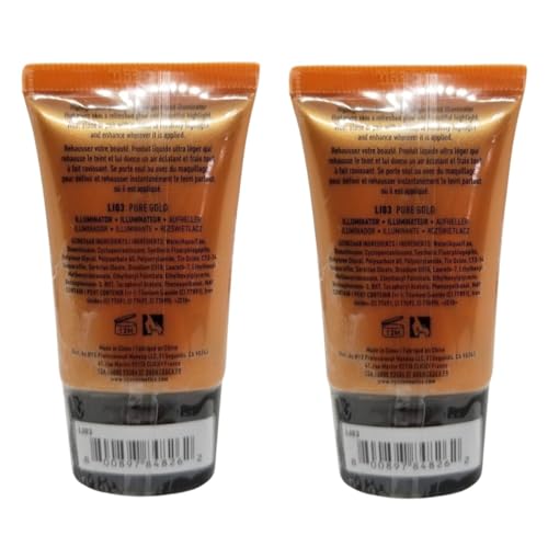 Pack of 2 NYX Born to Glow! Liquid Illuminator, Pure Gold LI03