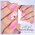 BTArtbox XCOATTIPS Natural Nail Tips -Short Almond Press On Nails Pink, Long Lasting Soft Gel Nails False Nail, Soak Off Acrylic Fake Nails Extensions for Nail Art DIY