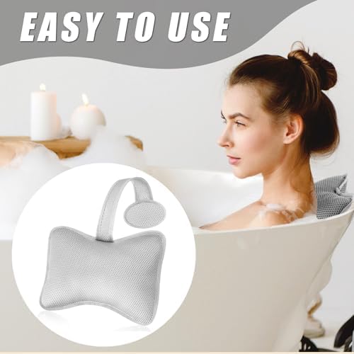 2 Pcs Hot Tub Pillows for Bathtub Universal Spa Pillow Headrest for Outdoor Hot Tub Universal Head and Neck Support Cushion Spa Chaise Lounge Pillow Enhanced Comfort and Elevated Headrest, with Hook