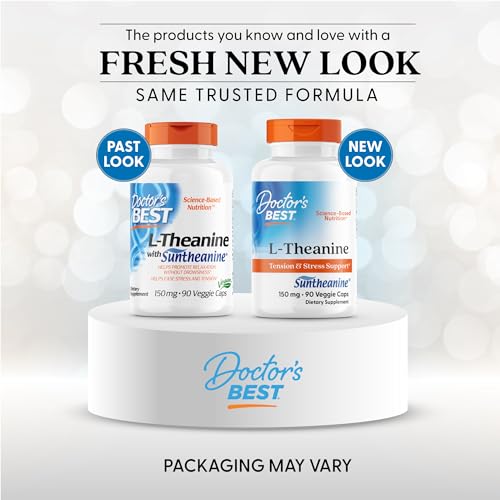 Doctor's Best L-Theanine Contains Suntheanine, Helps Reduce Stress & Sleep, Non-GMO, Gluten Free, Vegan, 150 mg (DRB-00197), 90 Count