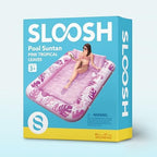 SLOOSH Inflatable Tanning Pool Lounger Float, 85" x 57" Extra Large Pool Floats Adult with Pillow, 4 in 1 Suntan Tub Raft Floatie,Sunbathing Bed Lounge Blow Up Ball Pit Party Gifts, XL-Hot Pink