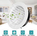 HG Power 8 Inch Soffit Vent, Round Vent Cover with Built-in Screen Mesh, ABS Louver Round Air Vent Ceiling Diffuser for Exhaust Fan, Bathroom, Office and Home HVAC Ventilation, 200mm, White