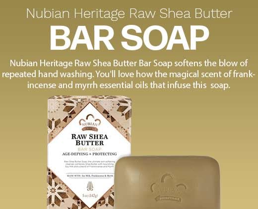 Nubian Heritage Bar Soap, Raw Shea and Myrrh 5 Ounce (Pack of 6)
