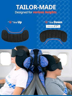 Upgraded Travel Pillow, U-Shaped Airplane Head Strap for All Heights, 360° Support, 3D Sleep Mask, 100% Light Blocking, Long Flights Essentials Headrest, Stop Bobblehead, Red
