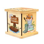 Wooden Piggy Bank for Kids and Adults, Personalized Gift Handmade in USA by BloomOwl, Custom Piggy Bank, Personalized Banks for Kids, Gifts for Baby Boys and Girls (Fishing)