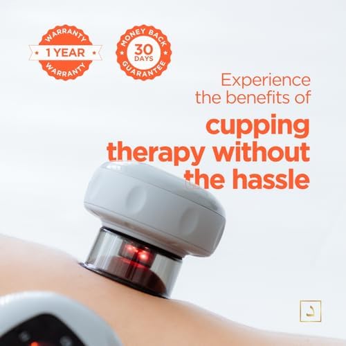 KOP Electric Smart Cupping Kit for Massage Therapy - Home Electric Cupping Set with Heat, Massage, Red Light, and Suction - 2 Size Cups with Travel case