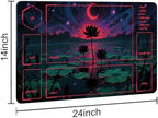MTG Playmat TCG Playmat -Includes Storage Bag and 14 Dice-Experience Top-Tier Quality and Edge-Locking Waterproof and Non-Slip Mat! (playmat with, Lotus Flower)
