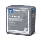 Medline ContourPlus Bladder Control Pads, Maximum Absorbency, 6.5 x 13.5 Inches, Bag of 28