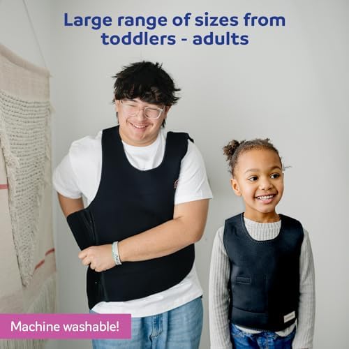 Fun and Function - Black Weighted Compression Vest for Kids & Adults - Calming Weighted Vest for Sensory Issues - for Toddlers, Kids, Teens & Adult - Black Color is 1" Longer