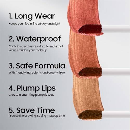 Lip Stain Peel Off Lip Liner, Long - Wear & Waterproof Peel Off Lip Stain Non-Stick Cup, Transfer-proof, Comfortable Vivid Color, Create Beauty & Charming Lip Makeup with All-Day (#02 Cocoa)