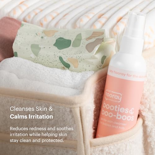 Booties & Boo-Boos Cleansing Spray – No-Sting, Gentle Baby Cleansing Spray for Diaper Care, Irritated Skin & Minor Wounds – Hypochlorous Acid, Mess-Free Spray, Soothes Sensitive Skin, 4 oz