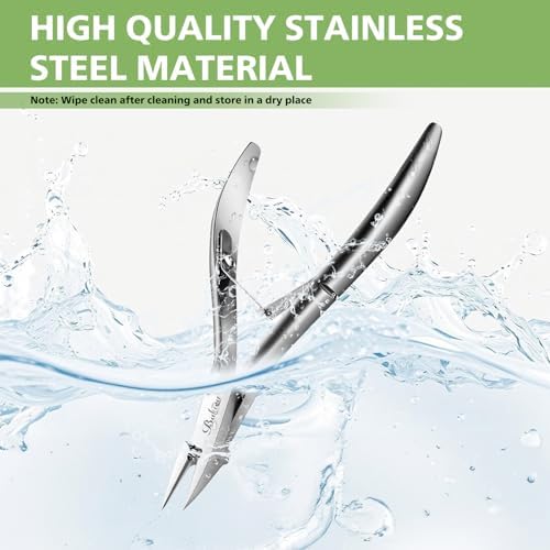 BALUCA Toenail Clippers Straight Blade for Thick Toenails and Ingrown Nails, Professional Stainless Steel Fingernail Toenail Clippers Trimmers for Seniors, Men and Adult - Sliver