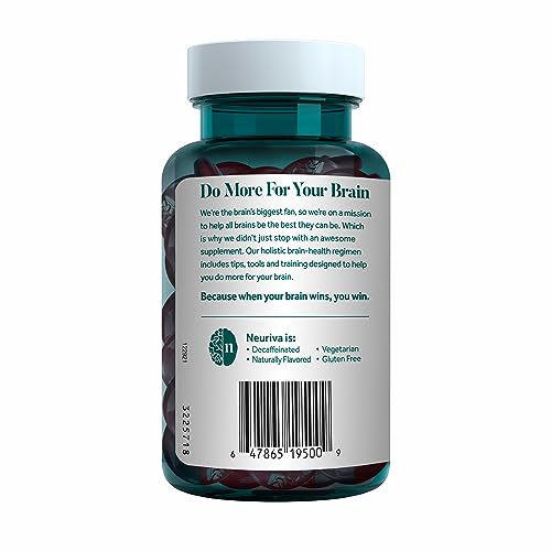 NEURIVA Original Brain Supplement for Memory, Focus & Concentration + Learning & Accuracy with Clinically Tested Nootropics Phosphatidylserine and Neurofactor, Strawberry Flavor, 50 Gummies