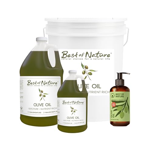 Best of Nature 100% Pure Olive Massage & Body Oil – Cold Pressed, Natural & Unscented Moisturizer for Skin, Hair & Bath, 8 fl oz