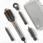 Hair Dryer Brush, webeauty 5 in 1 One Step Professional Hot Air Brush Set for Fast Drying, Curling Drying, Straightening Combing, Hair Styler [Ceramic Coating] [Negative Ion] 110000 RPM (Grey+Gold)