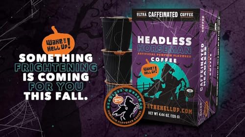 Wake The Hell Up! 12oz Ultra-Caffeinated Pumpkin Spice Ground Coffee, Low Acid, Medium-Dark Roast