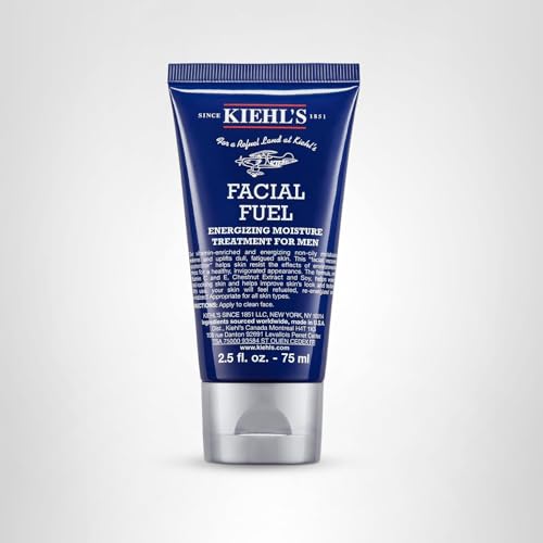 Kiehl's Facial Fuel Moisturizer, Men's Face Cream, with Vitamin C and Caffeine that Contain Antioxidants to Help Energize and Reduce Dullness, Non-Greasy, Paraben, and Sulfate Free - 2.5 fl oz