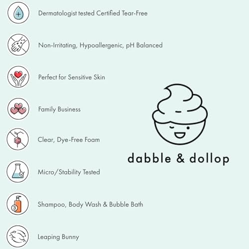 Dabble & Dollop Fizzy Cane Bath Bombs - Natural Droplets for Kids, 100% USA-Made, Paraben & Sulfate Free, Vegan, Gluten-Free, Tear-Free, Moisturizing & Fun (Set of 12)