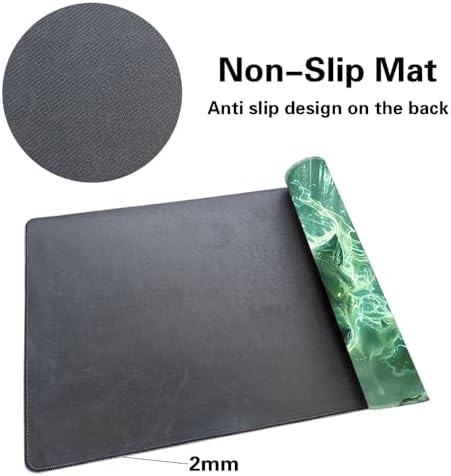 Premium Board Game 24x14in TCG Playmat Compatible for OCG CCG RPG MTG Play Mats,Mousepad Desk Mat (040322-Green Wolf)