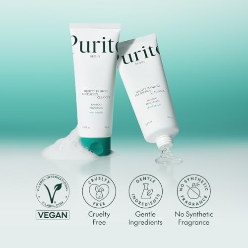 PURITO Mighty Bamboo Panthenol Cleanser, Gentle Face Wash for Moisturizing, for Sensitive Skin, Vegan & Cruelty-Free Face Cleanser150ml / 5.07 fl. Oz.