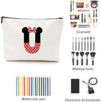 Cute Cartoon Mouse Gifts Initial A-Z Personalized Makeup Bag Monogrammed Cosmetic Bags Magic Mouse Stuff Funny Mouse Themed Gifts Mouse Lover Gifts Wizard Gifts Birthday Gifts for Women Girls (U)