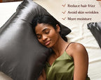 Yanibest Satin Pillowcase, Silk Pillow Cases for Hair and Skin with Zipper, Queen Pillow Cases Set of 2 for 20"x30", Exquisite Packaging for Women Men