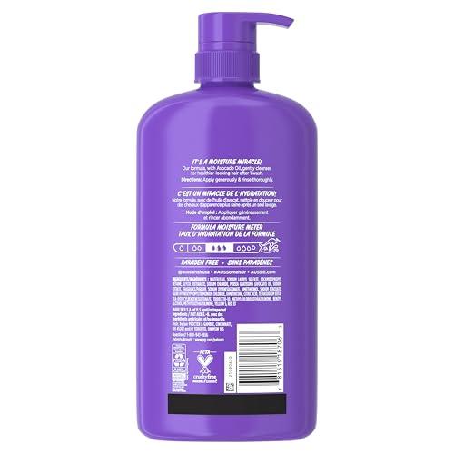 Aussie Paraben-Free Miracle Moist Shampoo with Avocado & Jojoba for Dry Hair, 30.4 Fluid Ounce, (Pack of 4)