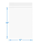 Foopama 12" x 18" Large Thick 5 Mil Clear Zip Poly Lock Plastic Bags Seal Reclosable Zip Bag Heavy-Duty Clothing T-Shirt Pants Toys Zipper Storage Bags -20 Pack
