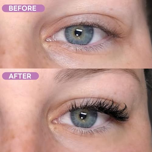 60D Natural Lash Clusters Lash Extensions Kit 252 Pcs Fluffy Eyelash Clusters DIY Individual Lashes Extensions D Curl Left & Right Eyelash Cluster with Bond and Seal and Tweezers