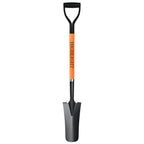 HIGHLIGHT Drain Spade Shovel 45Inch Orange Fiberglass D Grip Trench Digging