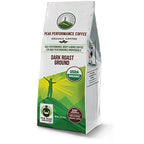 Peak Performance High Altitude Organic Coffee. Fair Trade, Low Acid, Non GMO, and Beans Full Of Antioxidants. Dark Roast Smooth Tasting USDA Certified Organic Ground Coffee Bag